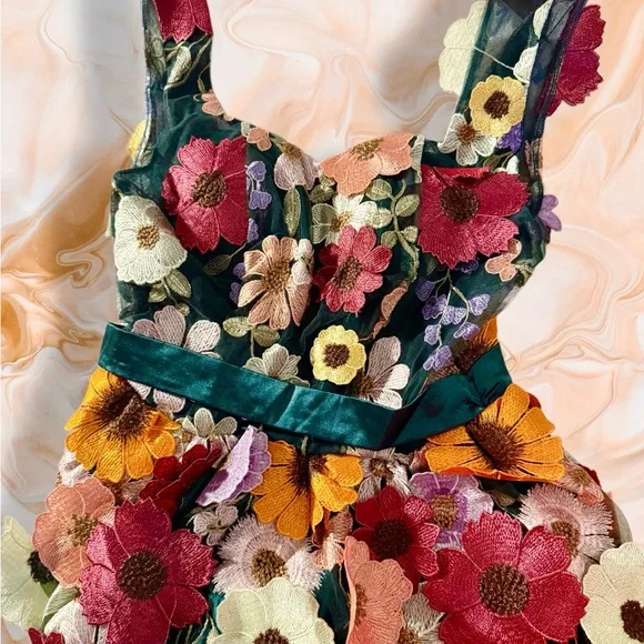 Floral Embroidered Maxi Dress - Picture 3 of 14